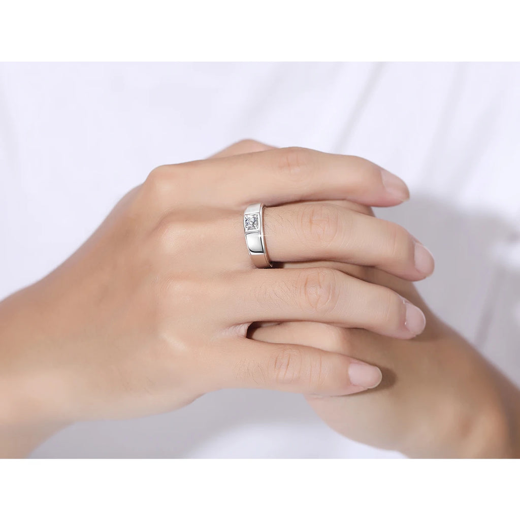 0.4ct 3mm DF Color Moissanite Rings For Men 100% 925 Sterling Silver Certified Wedding Engagement Jewelry Diamond Test Pass Gift