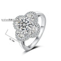 FIRERING 1 Moissanite Clover Ring with Certificate Passed Diamond Test S925 Silver Women Romantic Jewelry Gift