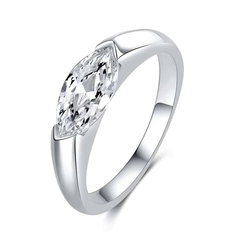 FIRERING 100% Genuine Olive Moissanite Ring 1ct with Certificate Passed Diamond Test Women Ring Jewelry Gift S925 Silver